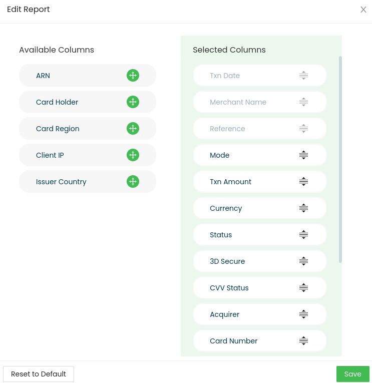 Transaction Report